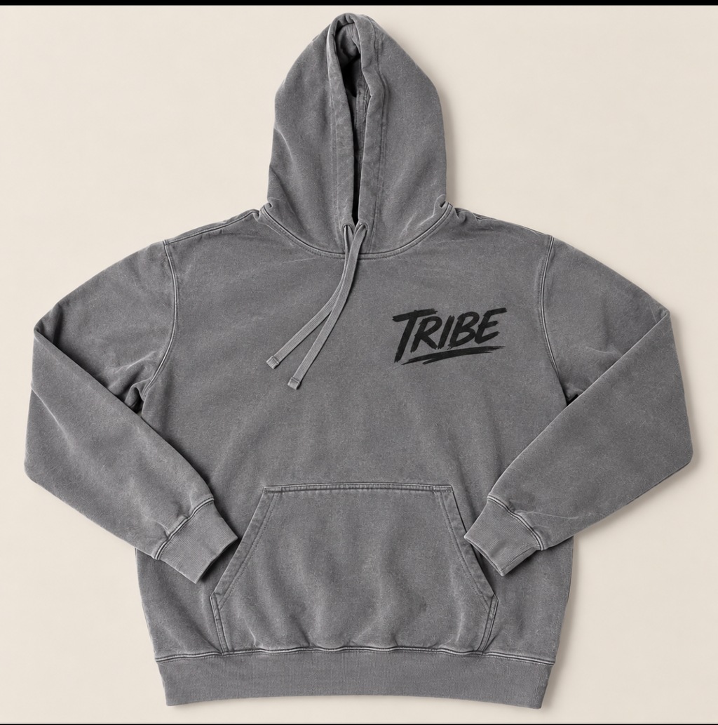 TRIBE Vintage Wash Hoodie •Black Ink