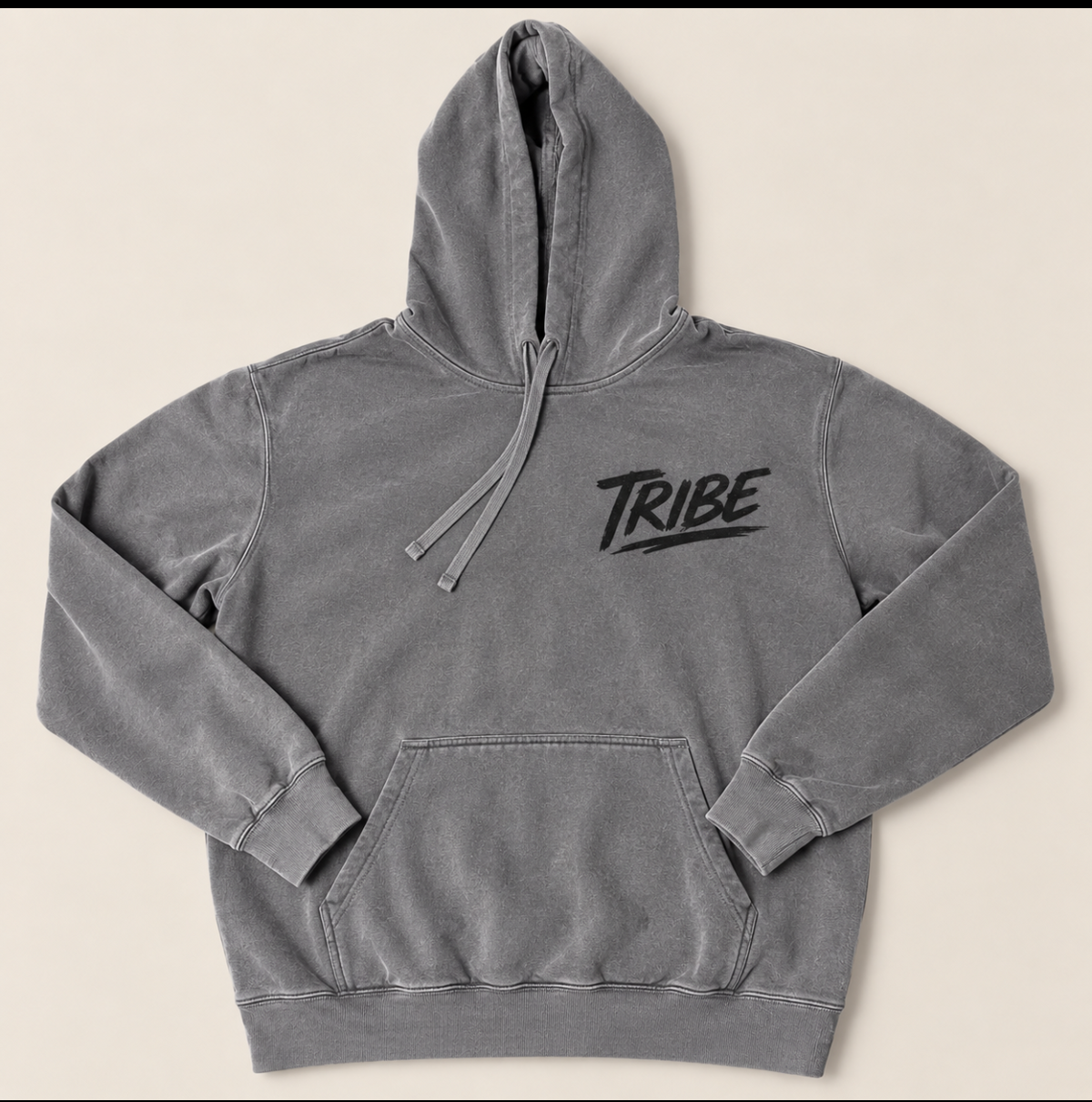 TRIBE Vintage Wash Hoodie •Black Ink